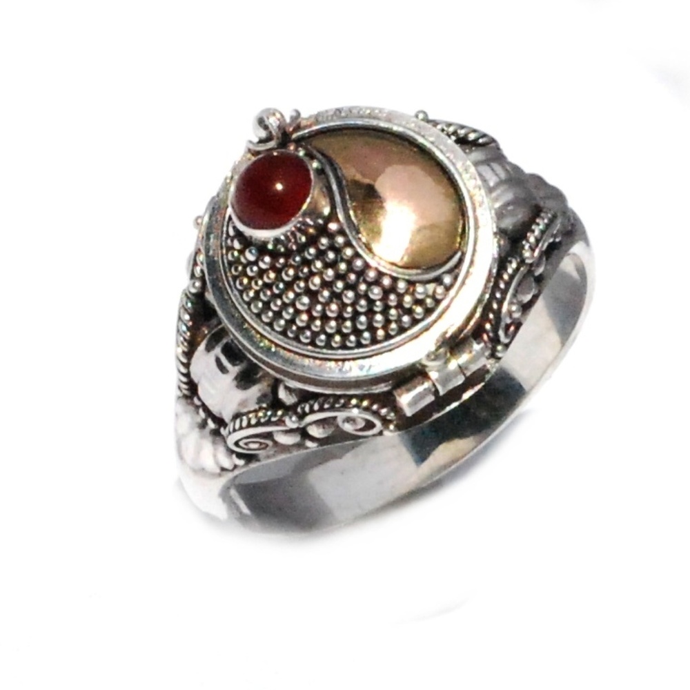 18k Gold Over 925 Sterling Silver Locket Ring